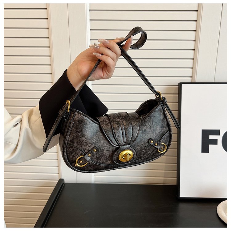High-end texture armpit bag for women 2024 new autumn and winter retro fashion dumpling bag commuting versatile shoulder bag