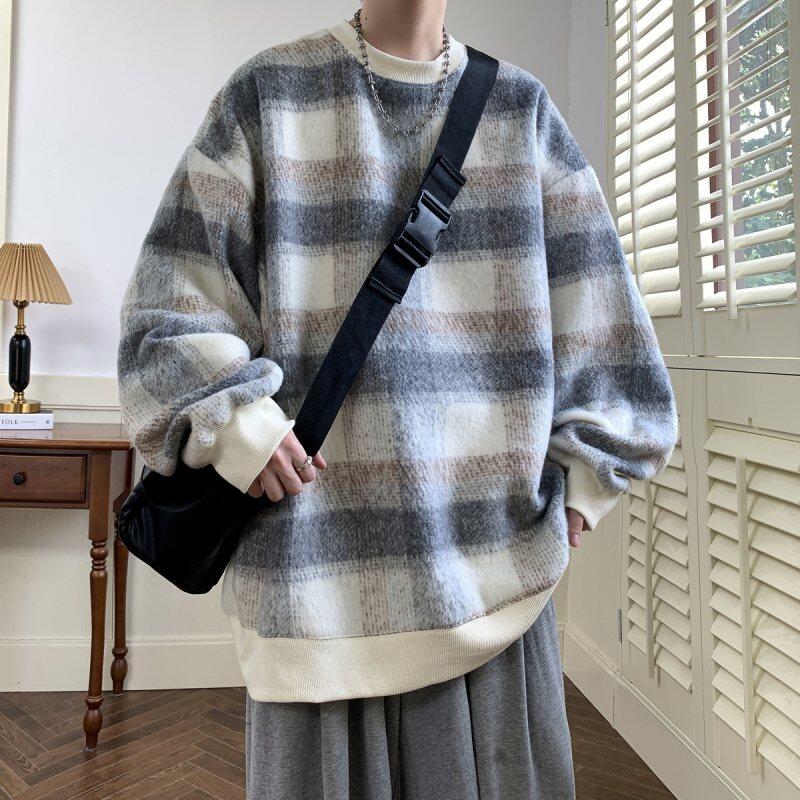 Autumn and winter heavyweight sweatshirt woolen jacket niche style Japanese sweatshirt Hong Kong style plus size
