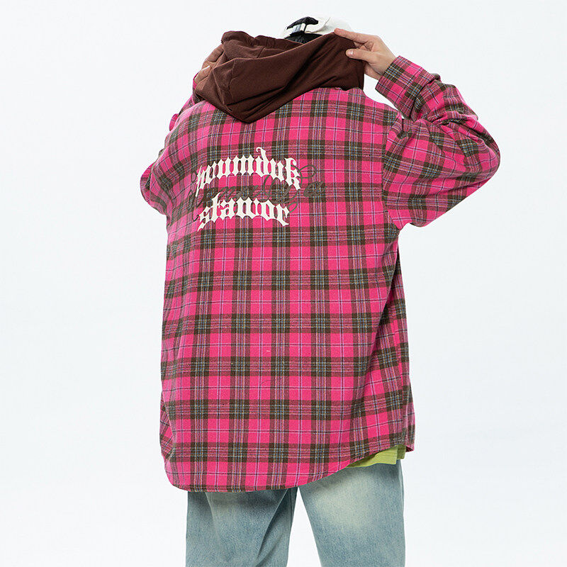 New spring and autumn fashion plaid shirt