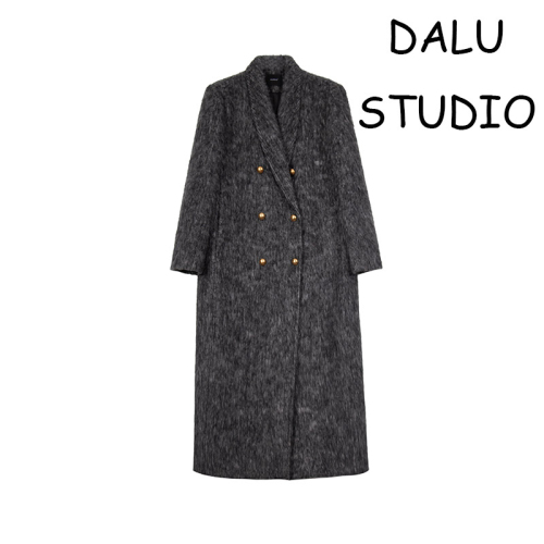 New winter fashionable high-end gray long plush coat