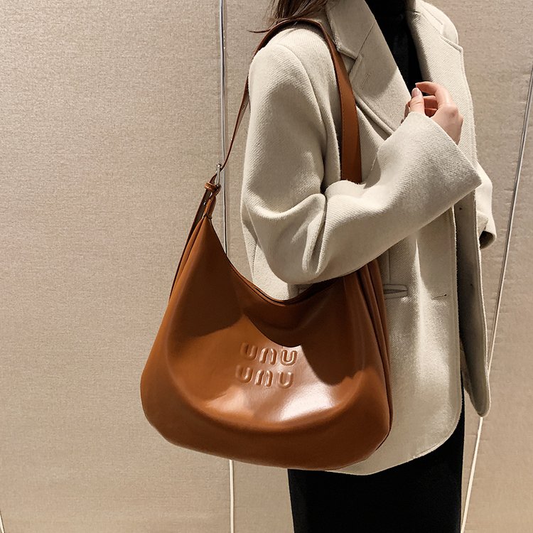 High-end retro commuter soft bag Leopard women's new casual large-capacity tote single shoulder armpit large bag for women