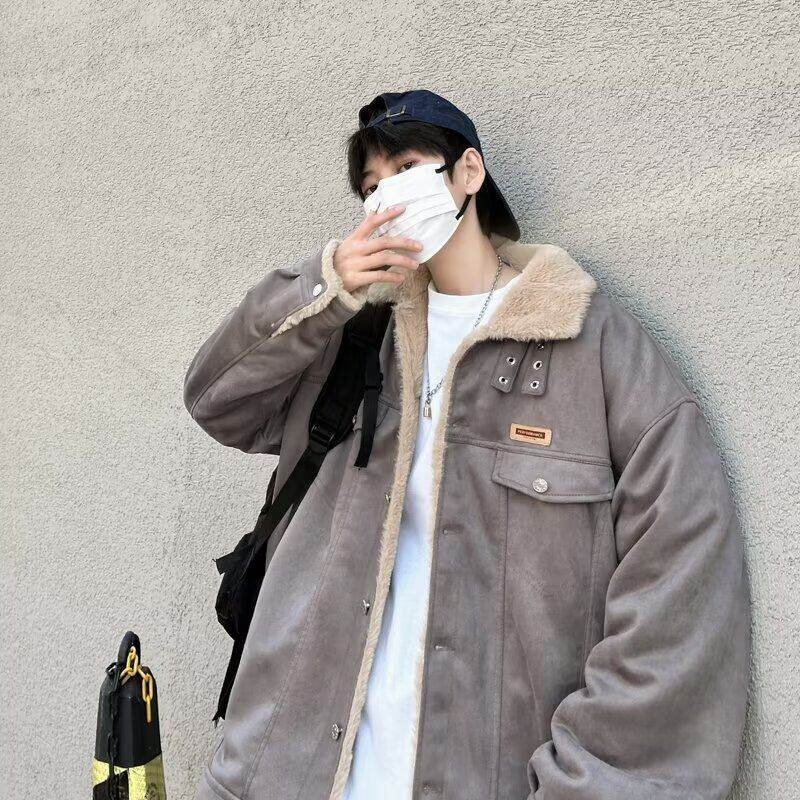New deerskin velvet cotton winter velvet coat lapel thickened jacket top