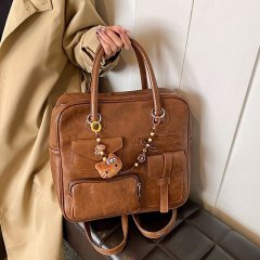 CDIWRI&KARI new textured 2024 portable high-end commuter student backpack large capacity autumn and winter