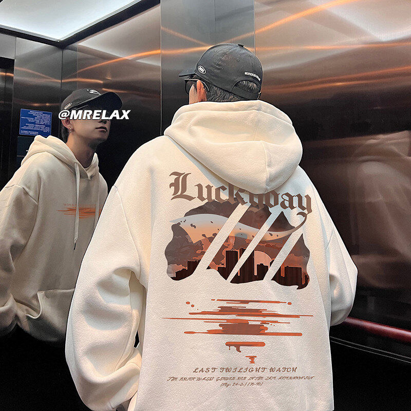 Heavy trendy brand sweatshirt men's loose hooded autumn and winter new autumn and winter casual jacket