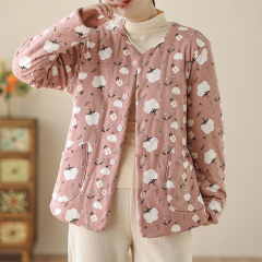 Close-fitting home small cotton-padded jacket for women, slim-fitting quilted cotton-padded jacket for women, thin cotton, warm inner wear, cotton-padded jacket, winter clothing
