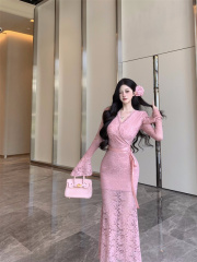 Gentle and feminine fragrance, French romantic, slimming and fashionable dress