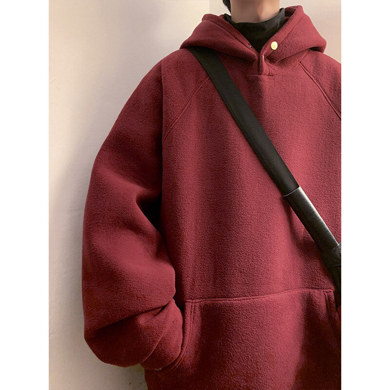 Autumn and winter heavyweight sweatshirts plus velvet thickened coats large size Japanese sweatshirts Hong Kong trend