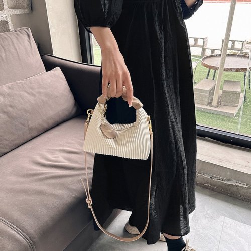 Textured vertical stripe handbag, new niche design, single shoulder crossbody bag, fashionable and versatile bag for women wholesale