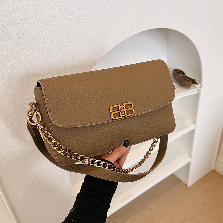 Live broadcast supply cross-border manufacturers fashionable one-shoulder cross-body simple chain stone pattern internet celebrity popular women's cylindrical bag