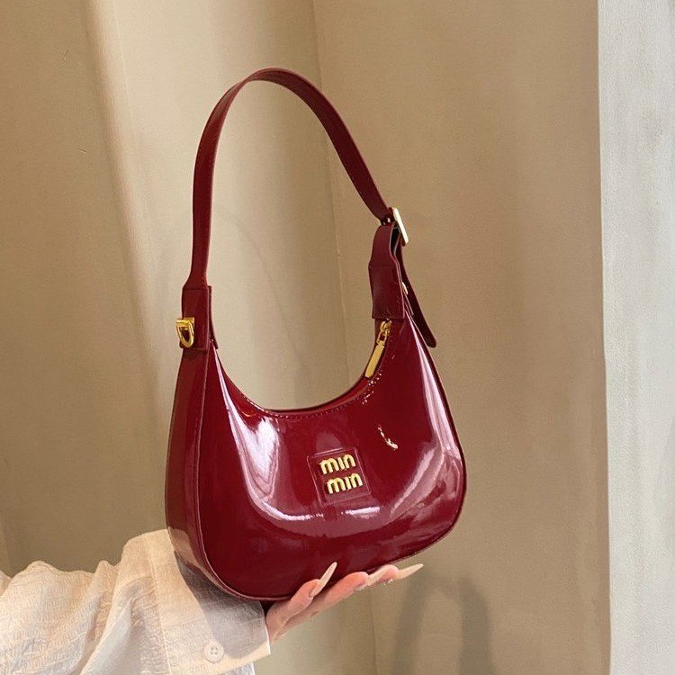 Cross-border new 2024 autumn bags, fashionable and versatile women's bags, large-capacity shoulder bags, shiny cross-body bags, armpit bags