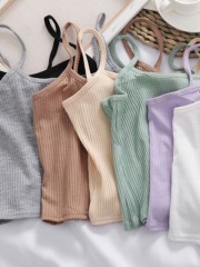 New inner camisole for women, threaded outer wear, sleeveless bottoming, short navel-baring sexy top, trendy