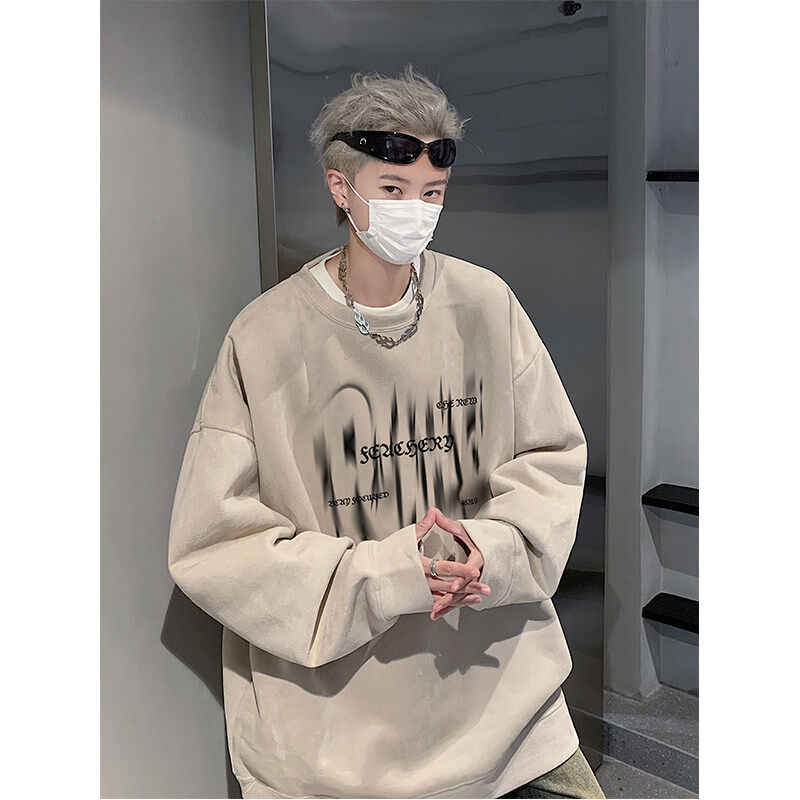 Autumn new American high street printed sweatshirt