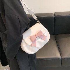 Crossbody bag for women ins versatile 2024 autumn and winter new bow pleated niche design cloud shoulder bag