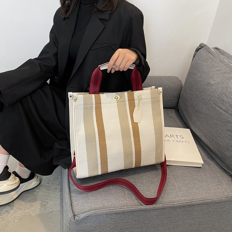 [Cross-border women's bags] Large-capacity bags 2024 new European and American fashion canvas simple and versatile single shoulder women's handbags