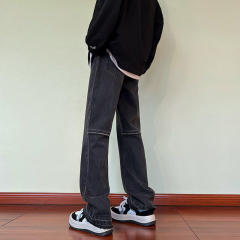 Autumn and winter American ins high street niche solid color versatile jeans