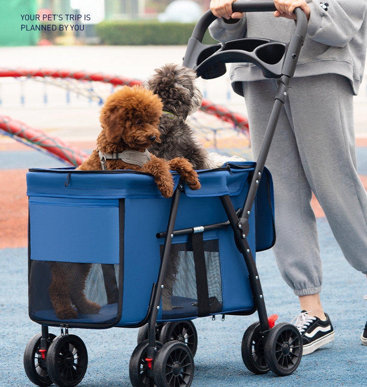 Pet stroller for medium and large dogs, Teddy baby stroller for dogs and cats, small pet stroller for outdoor use, lightweight and foldable
