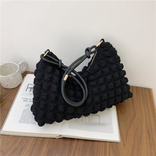 Cross-border small fresh bubble bag women's soft pleated armpit bag girl fashion trendy shoulder bag Korean version simple