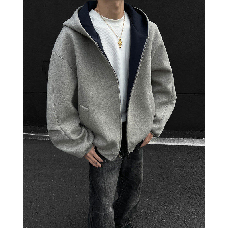 high quality men's cardigan hooded sweatshirt