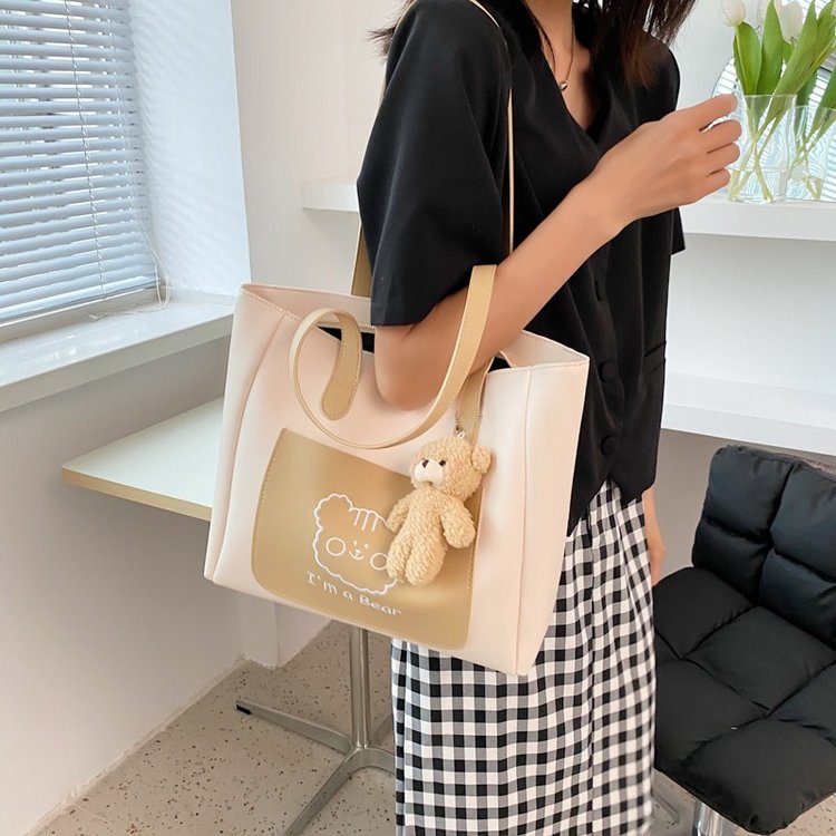 Large capacity large bag women's summer niche 2024 new summer versatile portable class commuter bag shoulder tote bag