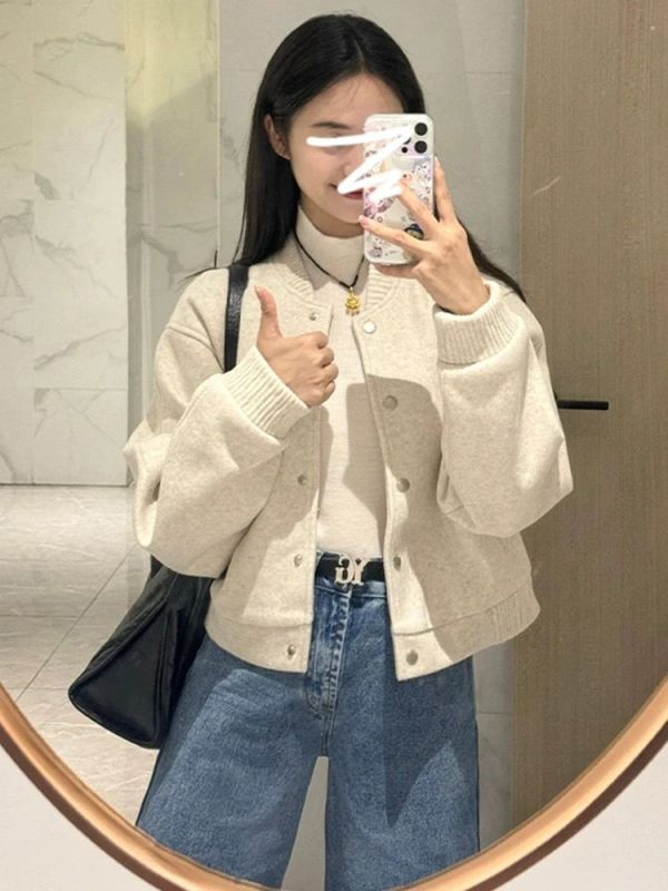 Small Korean style versatile unique super good-looking short coat for women 2024 new hot style autumn and winter