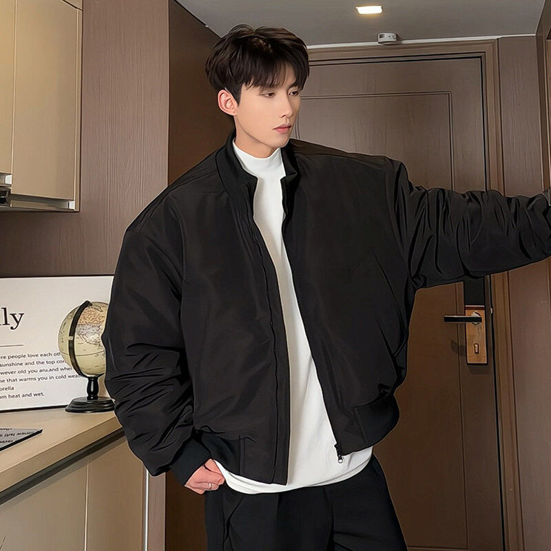 Men's short cotton coat, autumn and winter new style, American retro loose casual, versatile cotton coat, Hong Kong style trend