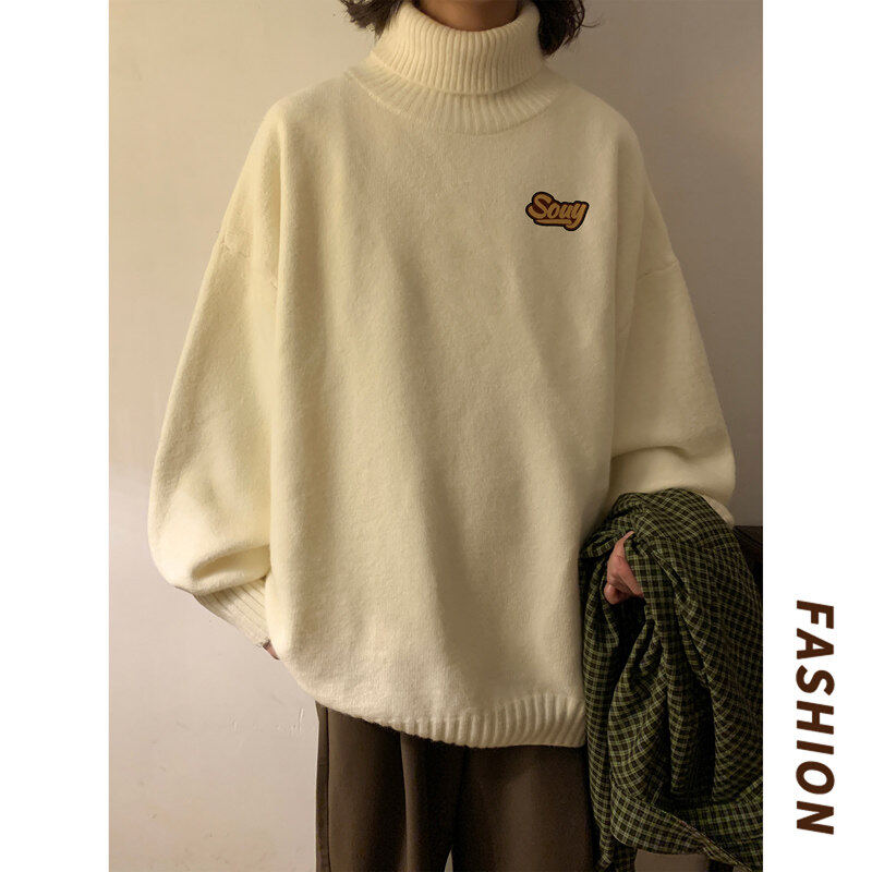 high quality!  Autumn and winter turtleneck sweaters for men, velvet thickened lapel sweaters, men's sweaters