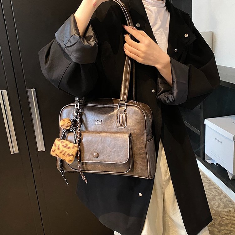 Retro Casual Underarm Bag Women's 2024 Autumn and Winter New Trendy Fashion Multi-Pocket Shoulder Bag Korean Version Versatile Women's Bag