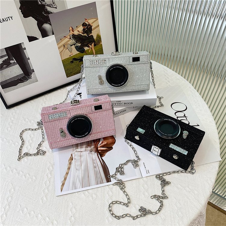 Personalized creative camera bag new 2024 trendy shoulder chain bag ins internet celebrity ladies crossbody box bag