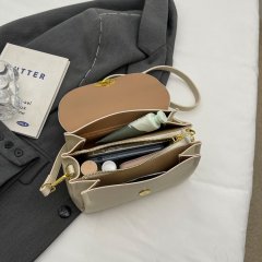 French niche fashion bag for women 2024 new spring and summer simple casual small square bag high-quality texture shoulder bag