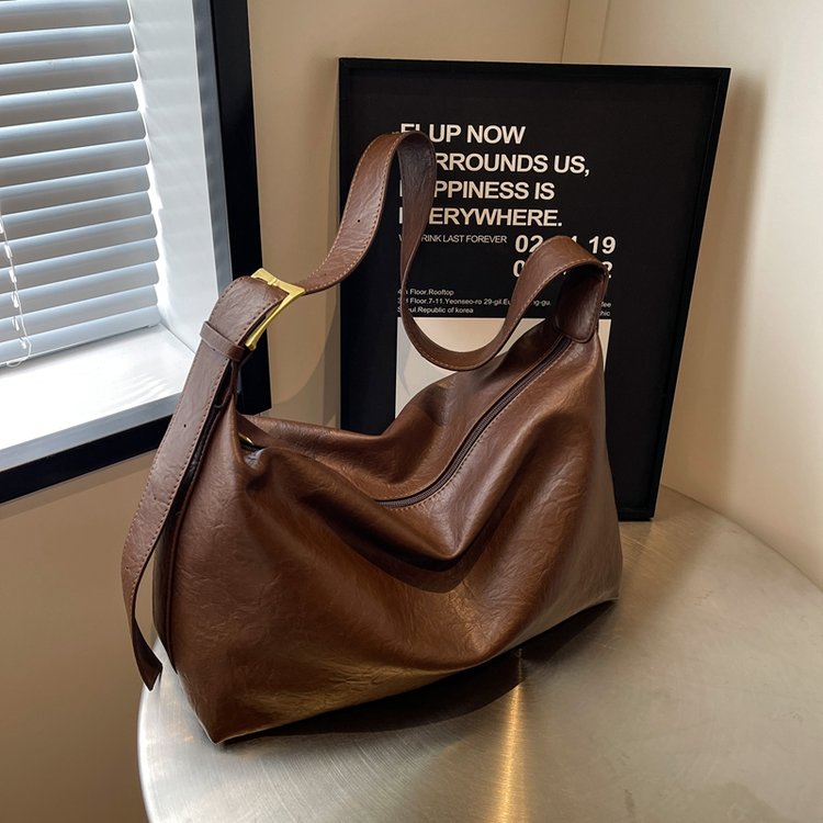 Fashionable Retro Tote Bag 2024 Autumn and Winter New Versatile Ins Casual Crossbody Bag Women's Large Capacity Commuting Bag