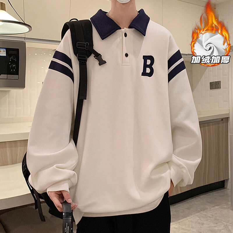 Plush outdoor large size true super velvet 180g lapel sweatshirt