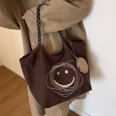 Student class large-capacity bag women's new autumn new canvas tote bag fashion printed shoulder bag