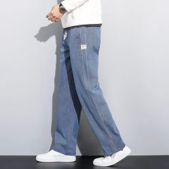 Autumn and winter velvet warm casual pants for boys, thick imitation jeans