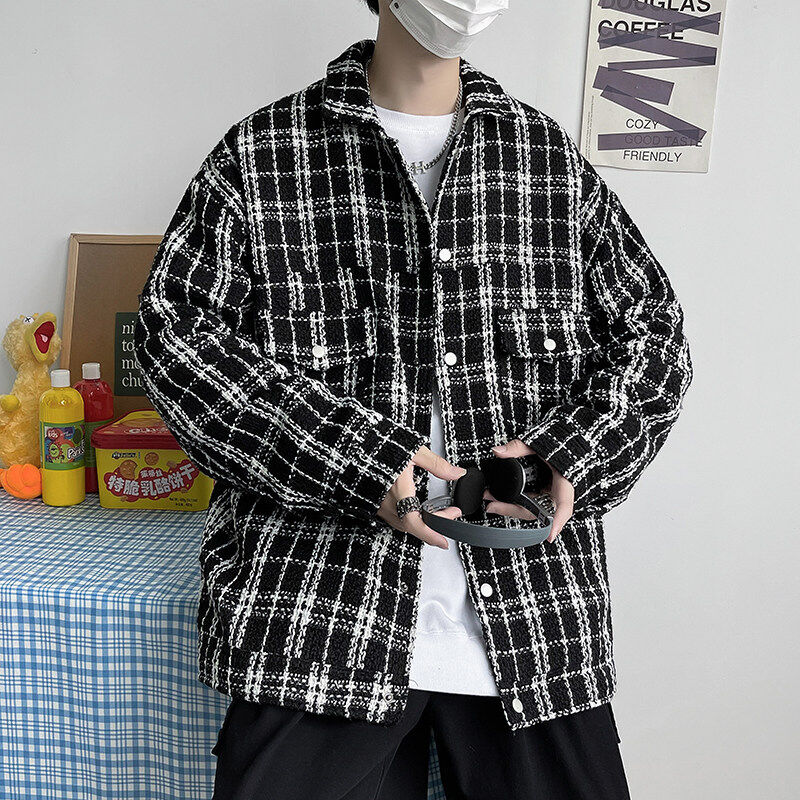 Men's jacket with small fragrance style, plus size plus size, unisex wear for fat men, men's clothing for fat men
