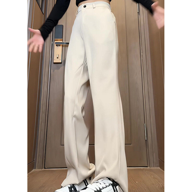 Men's casual trousers with slim fit and wide legs