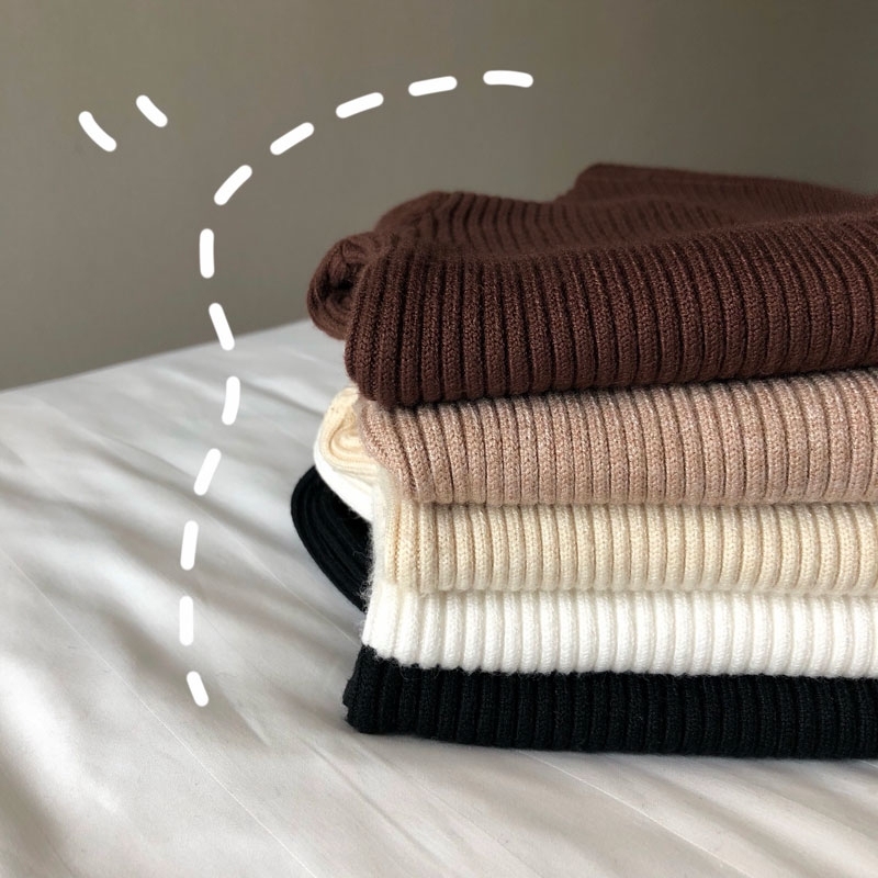 Autumn and winter women's lazy style inner sweater tight inner half turtleneck student slim T-shirt knitted bottoming shirt