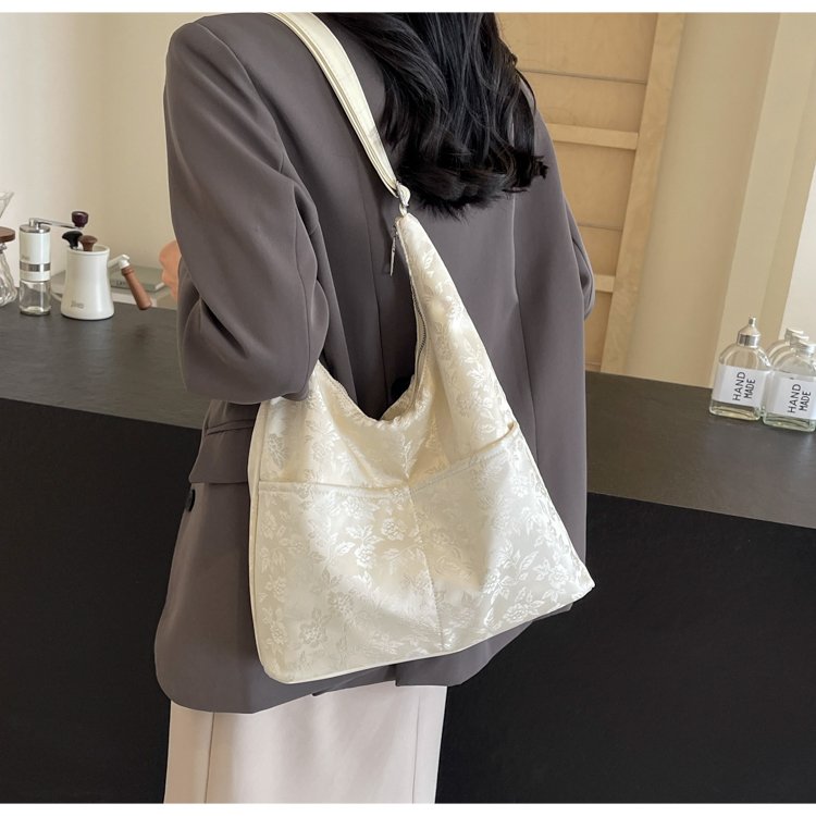 Korean style fashionable vegetable basket bucket bag 2024 new versatile lychee pattern handbag high-end single shoulder crossbody bag