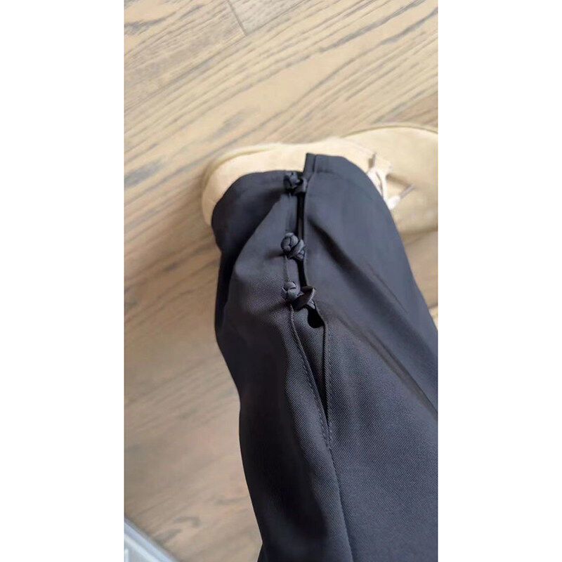 Summer new Chinese style American high street hiphop buckle casual nine-minute pants item number