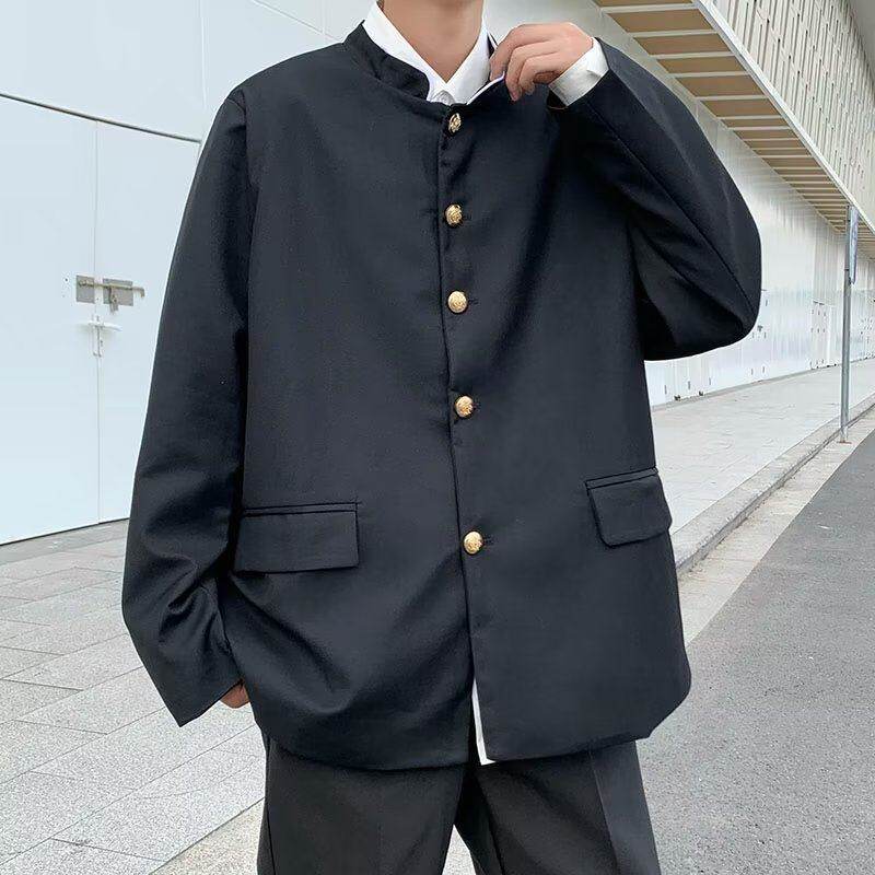 Men's autumn coats, trendy street brand, stand-up collar, hot-blooded college tunic jackets, coats and suits