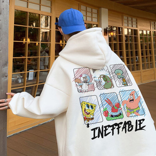 Live broadcast 360g heavyweight American trendy brand printed sweatshirt