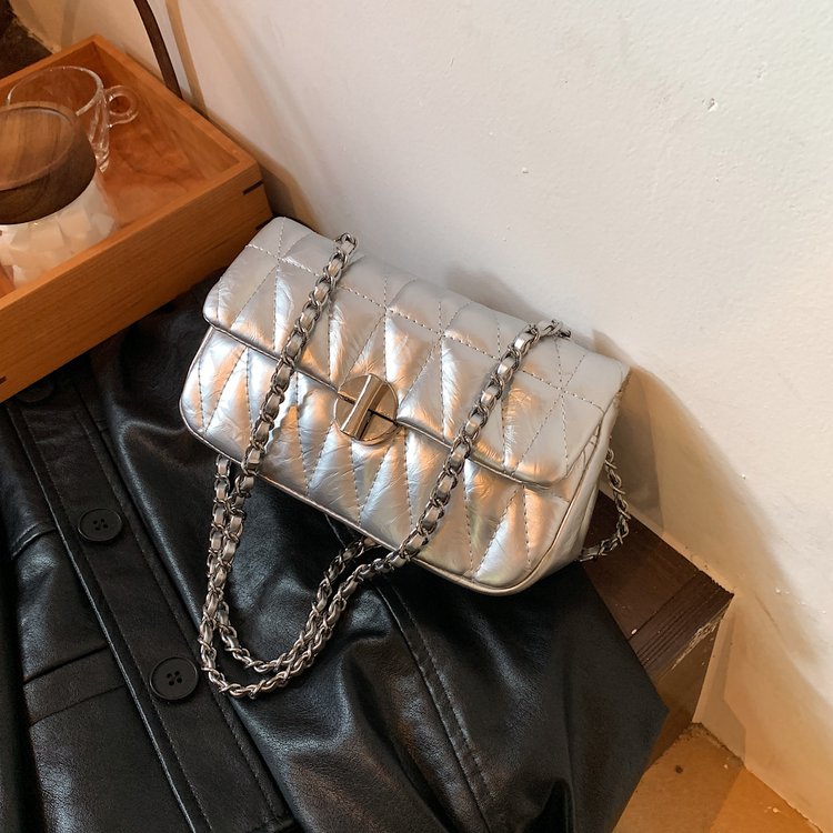 Chain bag new pink crossbody bag small bag shoulder bag armpit bag commuting high-end rhombus women's bag