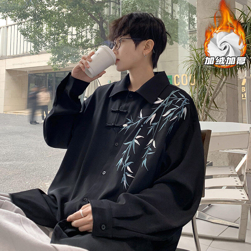 Hong Kong style outdoor embroidery national style shirt