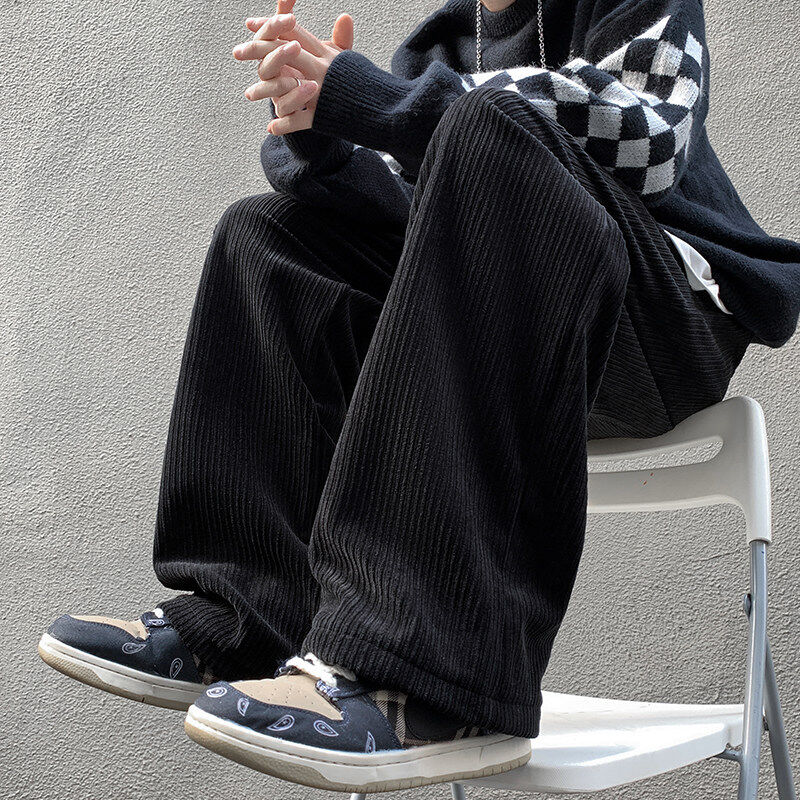 Spring extra large size fat men's sweatpants corduroy sweatpants