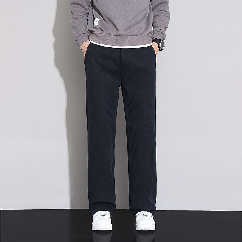 Winter thick casual wide leg men's straight loose warm lyocell floor mopping pants