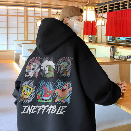 Live broadcast 360g heavyweight American trendy brand printed sweatshirt