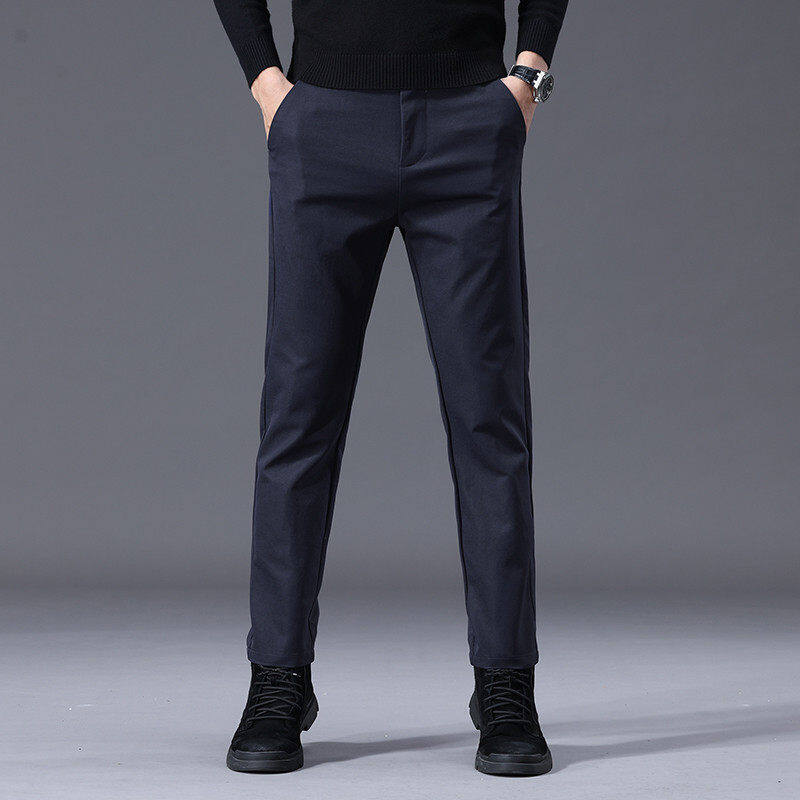 Autumn men's casual pants, men's trousers, fashionable casual slim pants, autumn thick straight pants