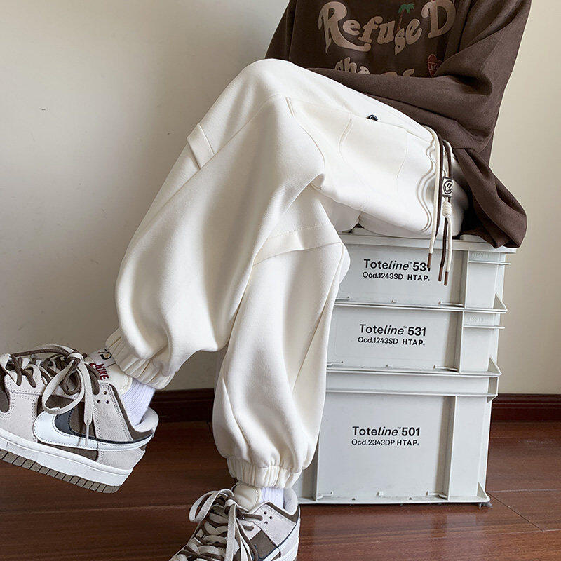 Men's casual pants, neutral striped sweatpants