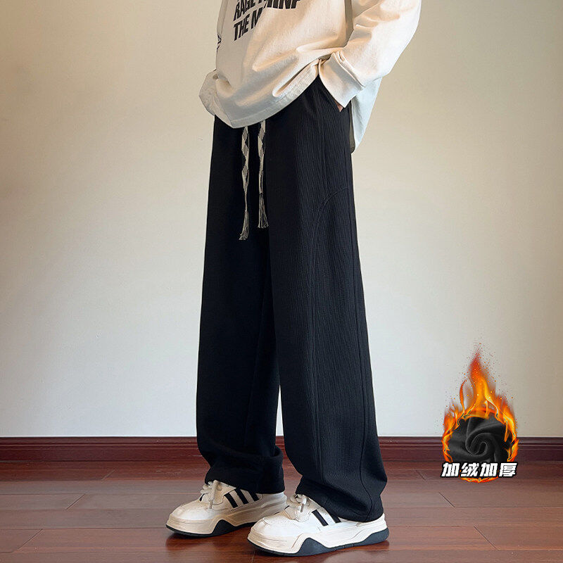 Plush fleece interior large size super soft plaid sweatpants