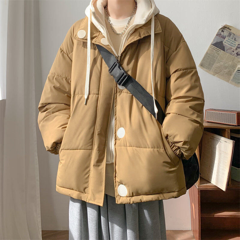 Fake two-piece cotton-padded jacket men's winter thickened cotton-padded jacket student down jacket
