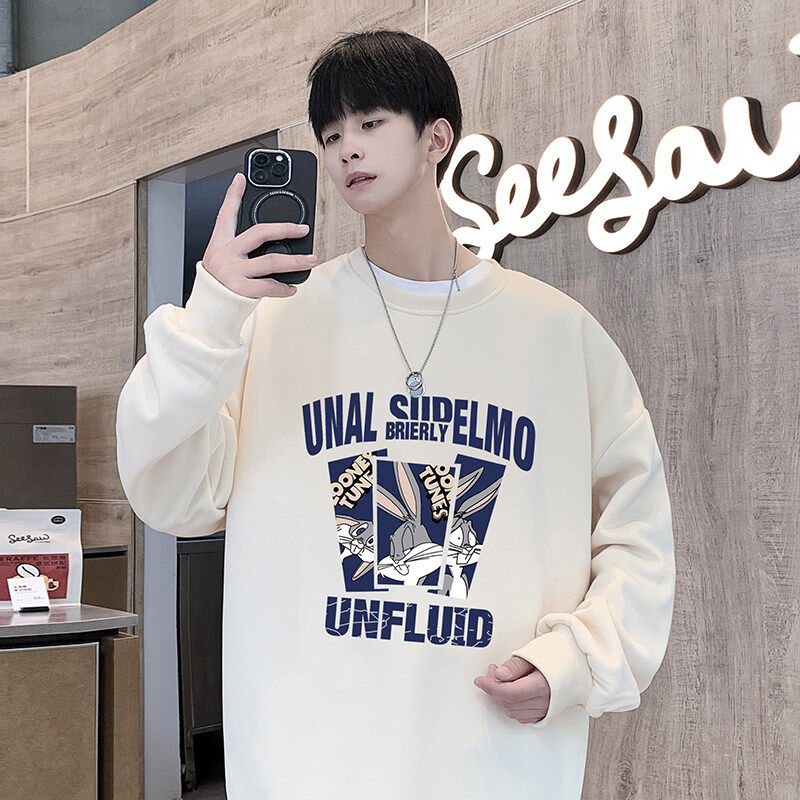 New high quality Hong Kong style high street trendy round neck sweatshirt for men